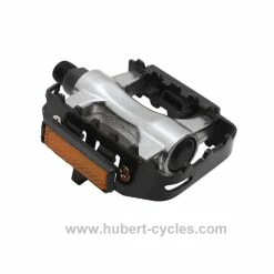 PEDALE VTT ALU POLI NOIR 9/16 CAGE ACIER