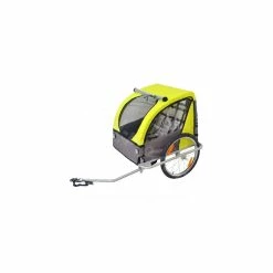 REMORQUE VELO ENFANT 2 PLACES JAUNE
